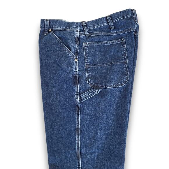 Wrangler Carpenter Jeans Men’s 36x34 Blue Denim Relaxed Fit Work Pants - Picture 8 of 14